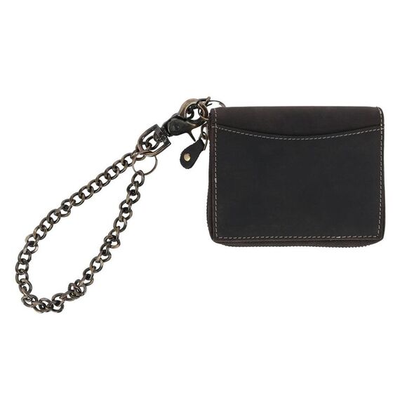 CTM Men's Bifold Zip Around Chain Wallet with Interior Zip - Picture 2 of 5